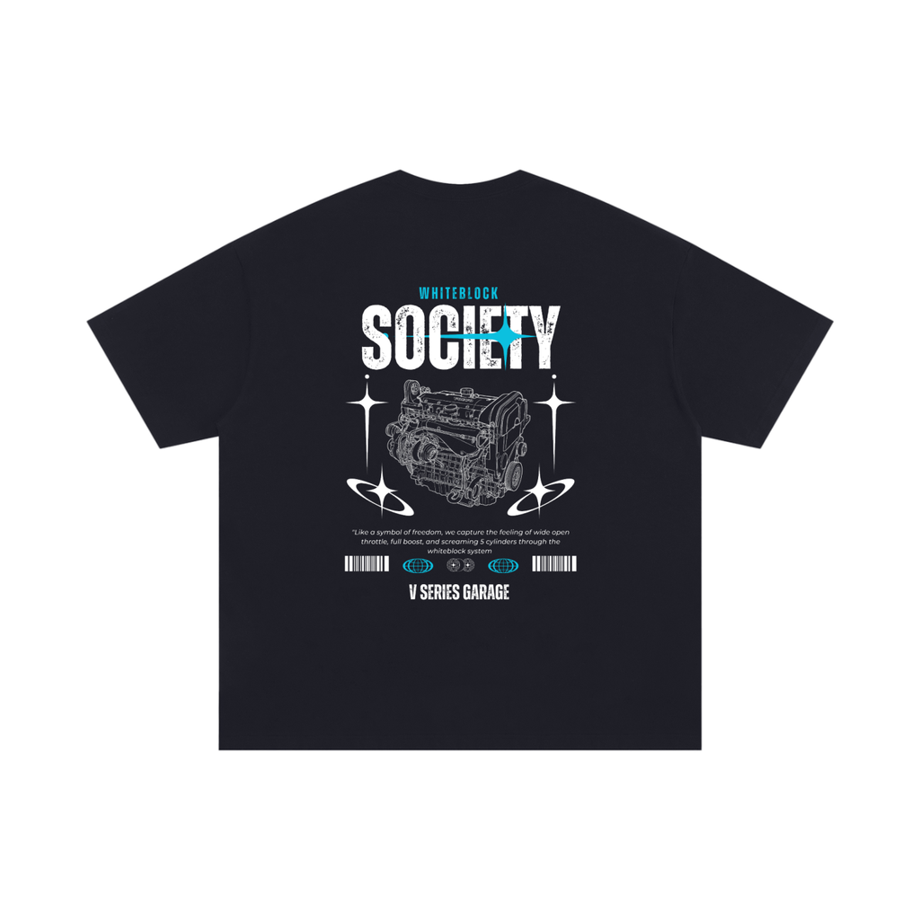 Whiteblock Society Unisex Oversized Cotton T-Shirt
